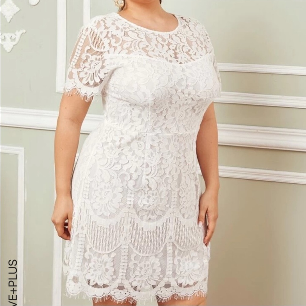 White lace dress shein